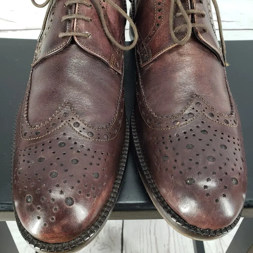 JD Marvin Made in Italy Men's Brown Vibram Oxford Shoes Size 43 EU